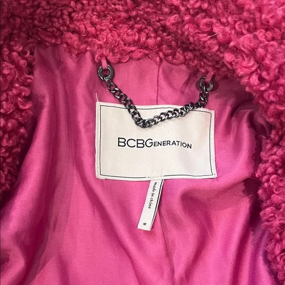 BCBG Cozy Pink Teddy Coat - Picture 2 of 4